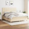 Vidaxl Cama Continental com Colchão, Creme, Tecido, 180X200 Cm