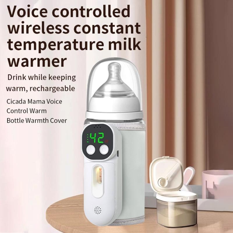 Cordless Milk Bottle Thermal Insulator With Voice Control 18W Fast Heating ABS Fabric Safe Design