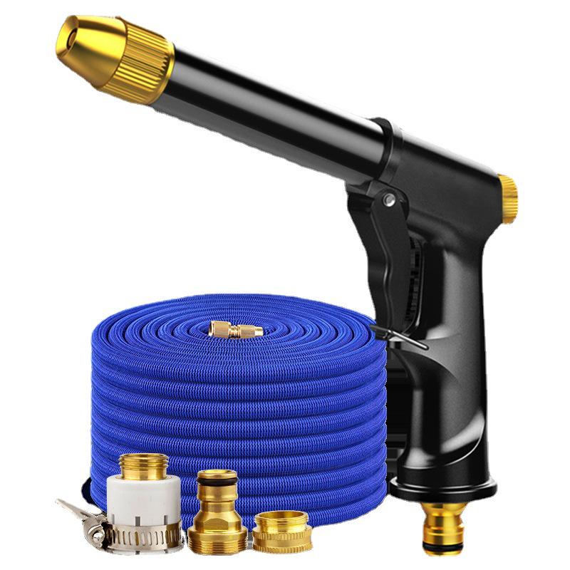 High-Pressure Car Wash Water Gun Set with Telescopic Hose and Garden Cleaning Nozzle