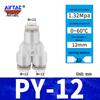 Pneumatic Nylon Air Hose Quick Connect Fittings: PU Straight, PY 5-Way, Cross 4-Way, PZA 3-Way, PE Connector with White/Blue Cap