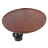 360 degrees  Rotating Car Cup Holder Tray with Silicone Pad Wooden Cup Holder Food Table for Most Cup Holders Front