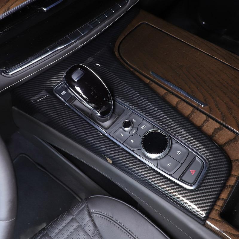 For Cadillac Escalade - ABS carbon fiber car central control gear panel frame cover sticker car interior accessories
