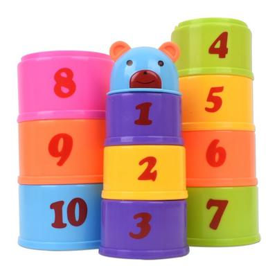 Oz Toy Bear Cup Stacking, Mixed Colors, 1 Piece, Korean Baby Products
