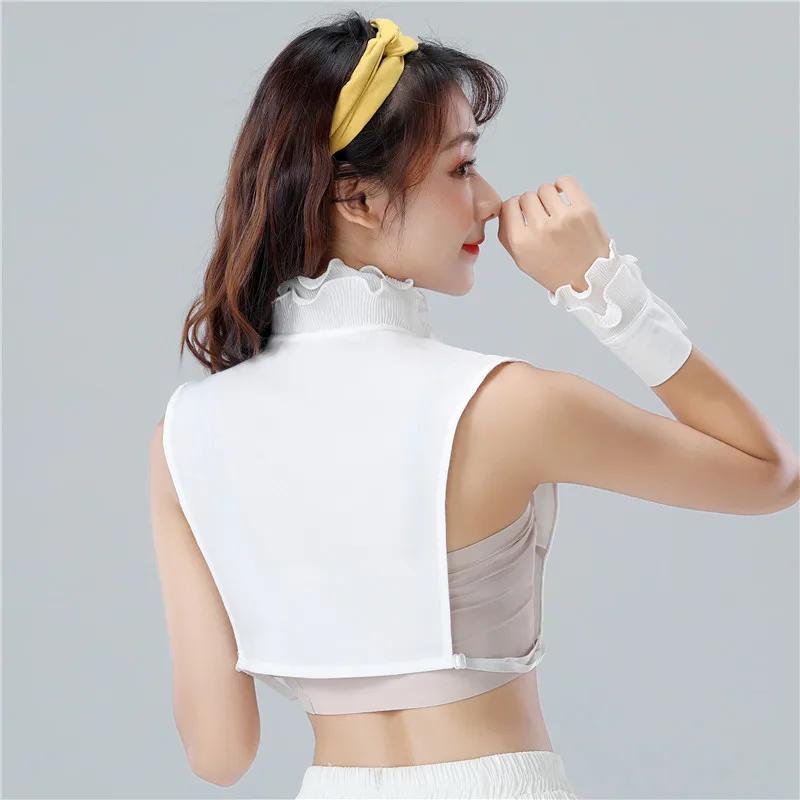 Women Shirt Fake Collar High Stand Ruffle Sweater Blouse Shirt False Collar Chiffon Removable Sweater Detachable Collar