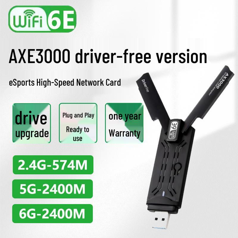 Wi-Fi 7 Tri-Band USB Wireless Network Adapter for Desktop & Laptop - No Driver Needed, Ideal for Gaming
