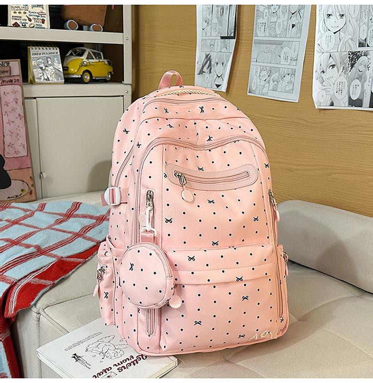 Schoolbag Korean version of simple casual backpack female niche design sense campus college student schoolbag going out lightweight travel backpack
