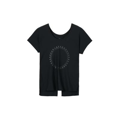 Round Neck Casual Solid Logo Running Quick-Dry Short Sleeve T-Shirt Women Tops Black CZ9607-010