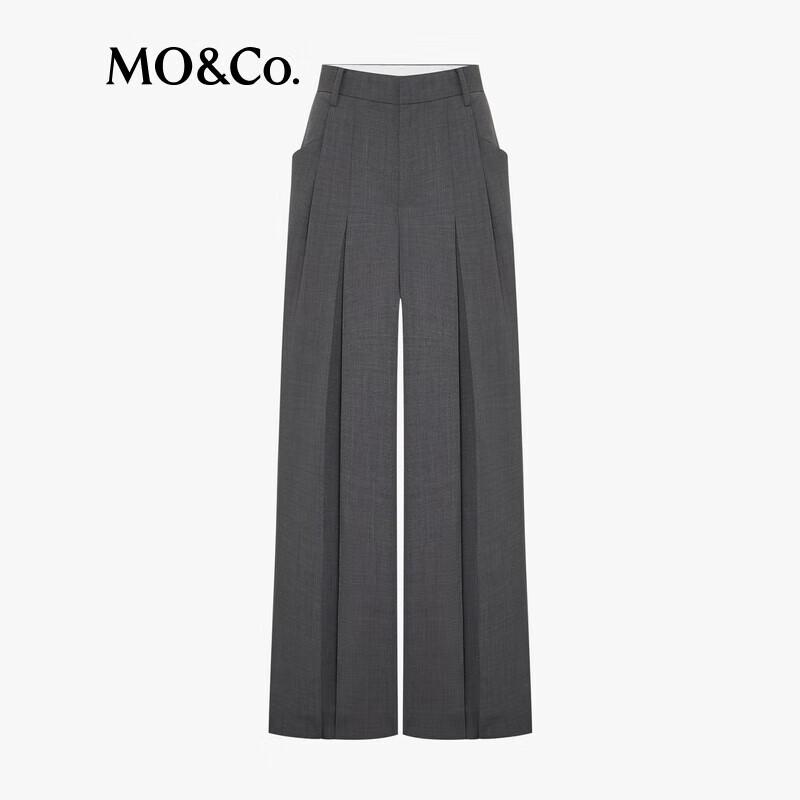 MO&Co. C+ Series Acetate Wool Blend Wide-Leg Trousers