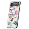 Phone Case for Samsung Galaxy Z Flip 3 4 5 6 7 Folding Black Shell For Samsung Z Flip4 Flip5 PC Hard Cover Ocean Life Theme