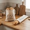 2PCS Large Linen Bread Bag Eco Friendly Drawstring Bread Bag Food Container  Homemade Bread