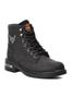 Men's Fashion Flat Heeled Booties Black Unisex Worker Boots with Fleece Inside