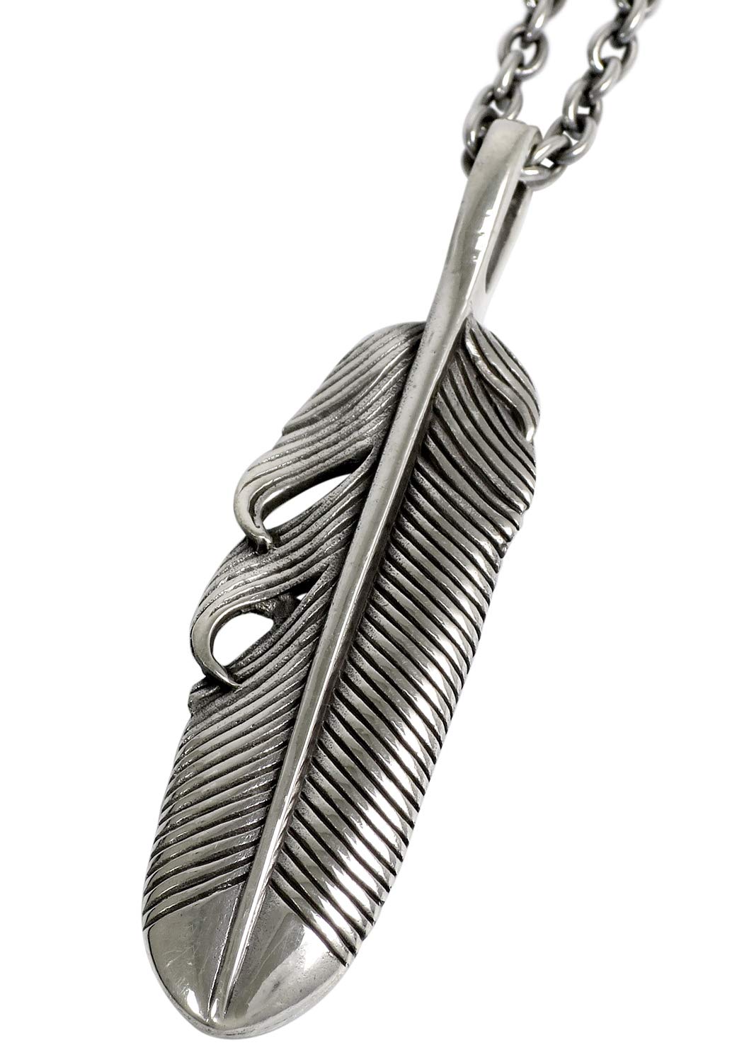 

Серебряная подвеска из серебра 925 пробы Перо Коренных американцев Перо [Синдзюку Кура] (без цепи) Мужской