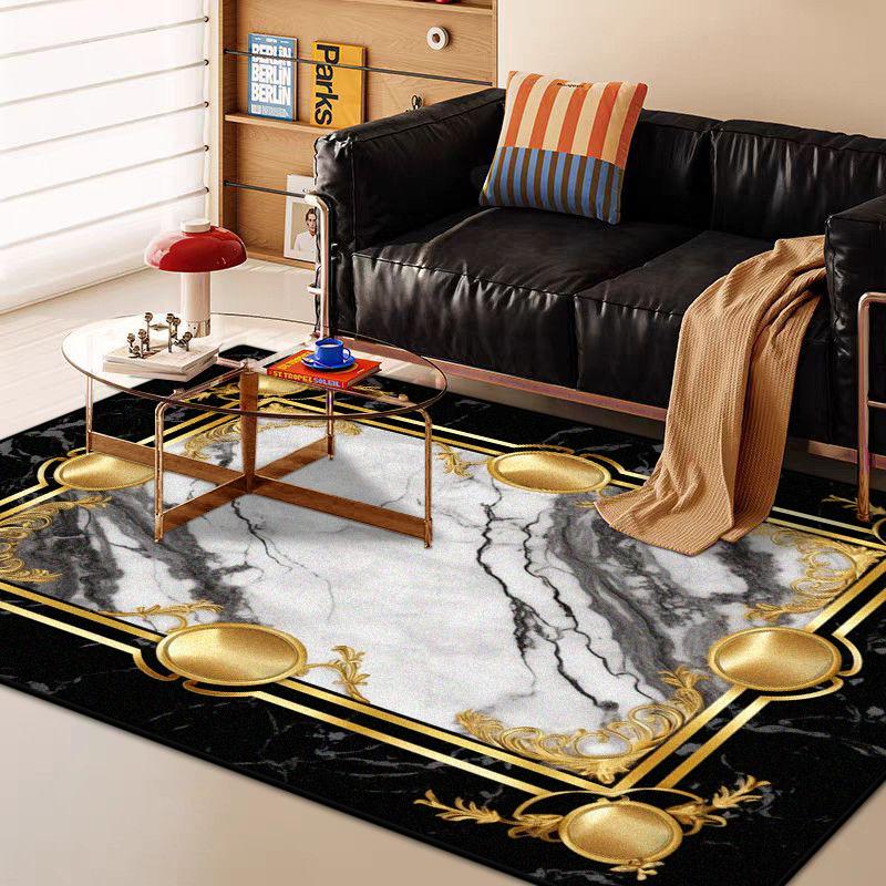 Modern Marble Style Big Size Antiskid Carpet Living Room Luxury Soft Decoration Bedroom Rug Machine Washable Entrance Door Mat