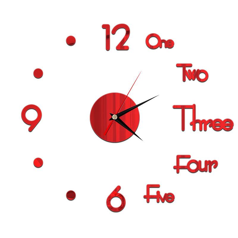 27inch Nordic Wall Clock Dining Restaurant Cafe Decorative Clocks Acrylic Mirror Wall Sticker Silent Quartz Watch Home Decor