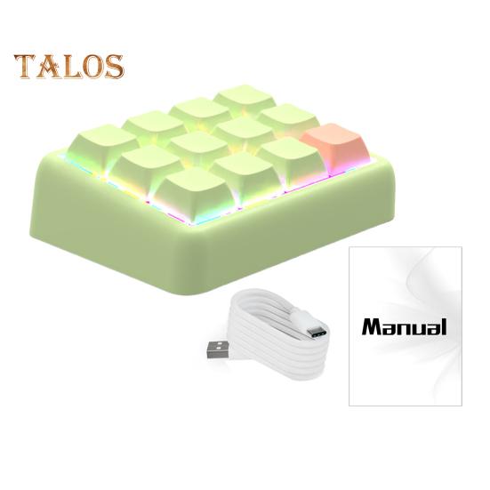 

Механическая клавиатура с RGB-подсветкой, мини-программируемая универсальная игровая клавиатура Plug-Play с возможностью горячей замены зелёный