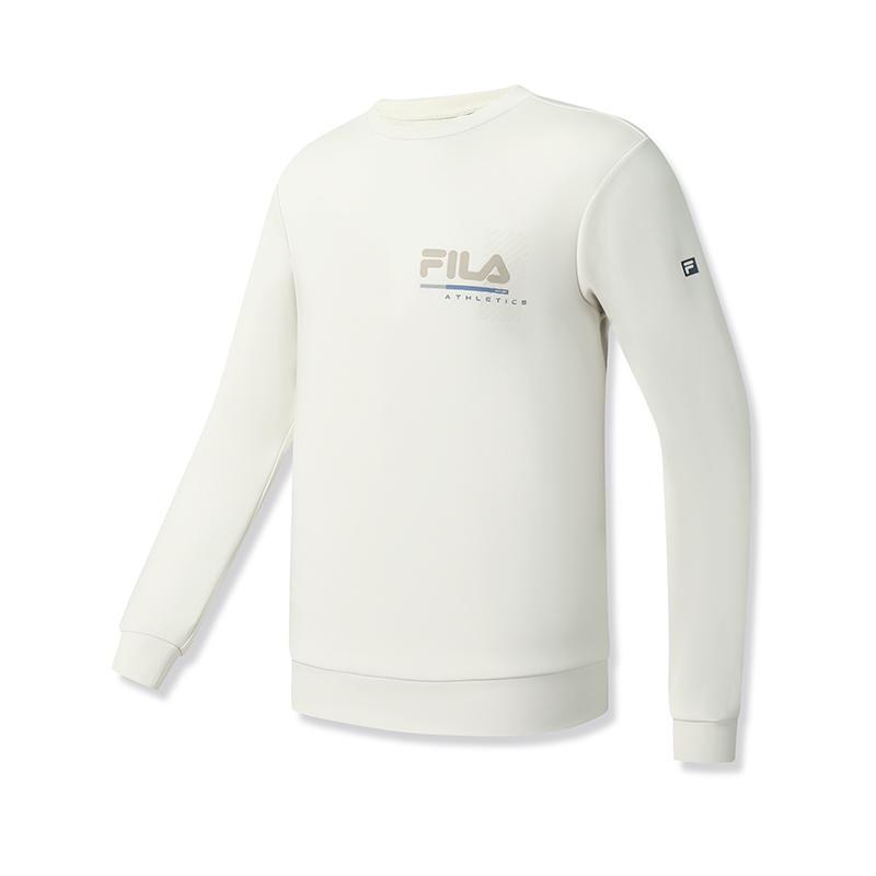 FILA Fitness Sweatshirts Men s White Birch Gray Crew Neck Moderate Regular A51M541205FGY 185/104A/XXL