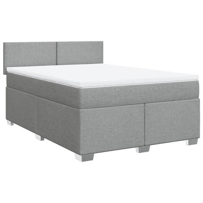 VidaXL Sommier à lattes de lit avec matelas Gris clair 140x190cm Tissu 3285876