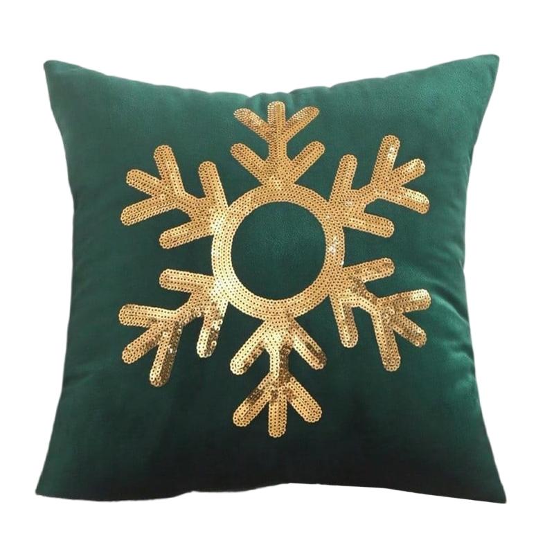 Snow Embroidered Velvets Pillow Cover Holiday Decoration For Sofa And Bedroom