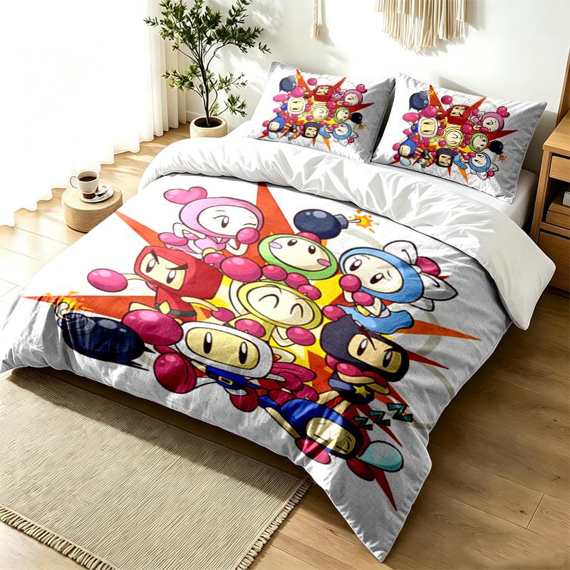 Σετ Κάλυμμα Παπλώματος Bomberman 3 τεμαχίων Απλό Μοντέρνο Σετ Κλινοσκεπασμάτων Ανθεκτικό στις Ζάρες Μαλακό Ύφασμα Χρήση Όλων των Εποχών Ένα τέλειο δώρο