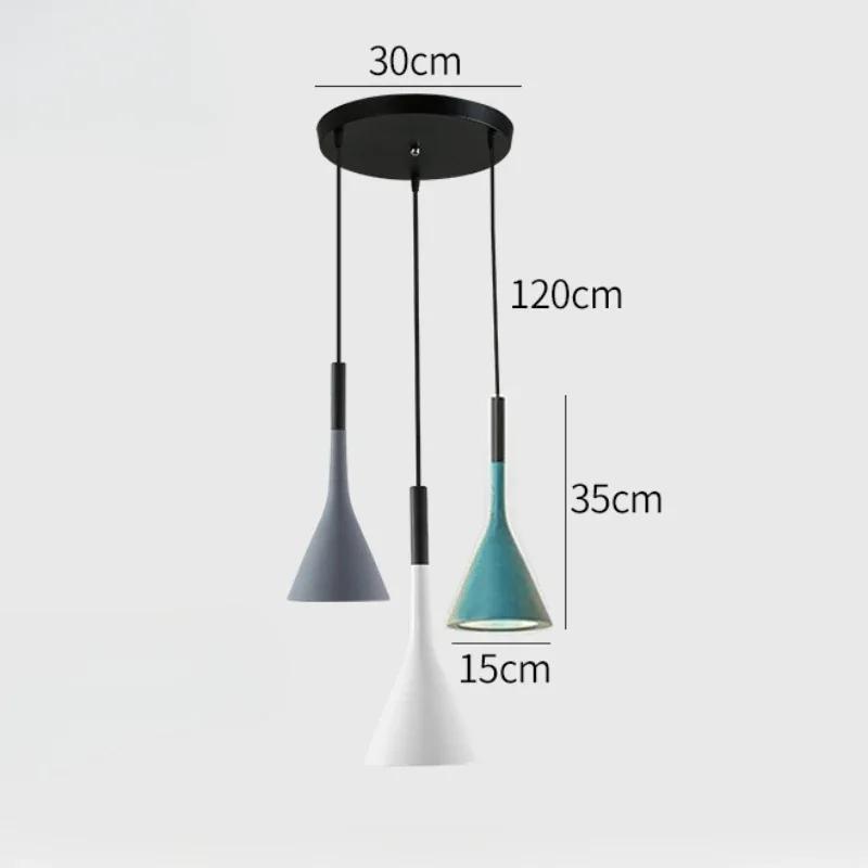 Nordic Pendant Light Indoor Chandelier Combination Aluminum LED 3 Heads Lamp Fixture for Restaurant Bar Coffee Shop Home Decor