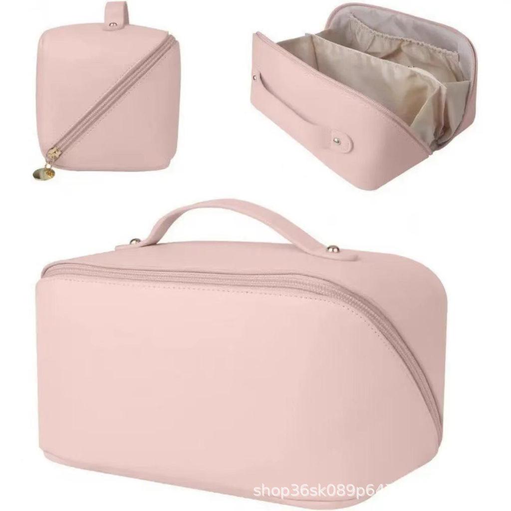 Portable Quilted Makeup Bag - Large Capacity Beauty Storage