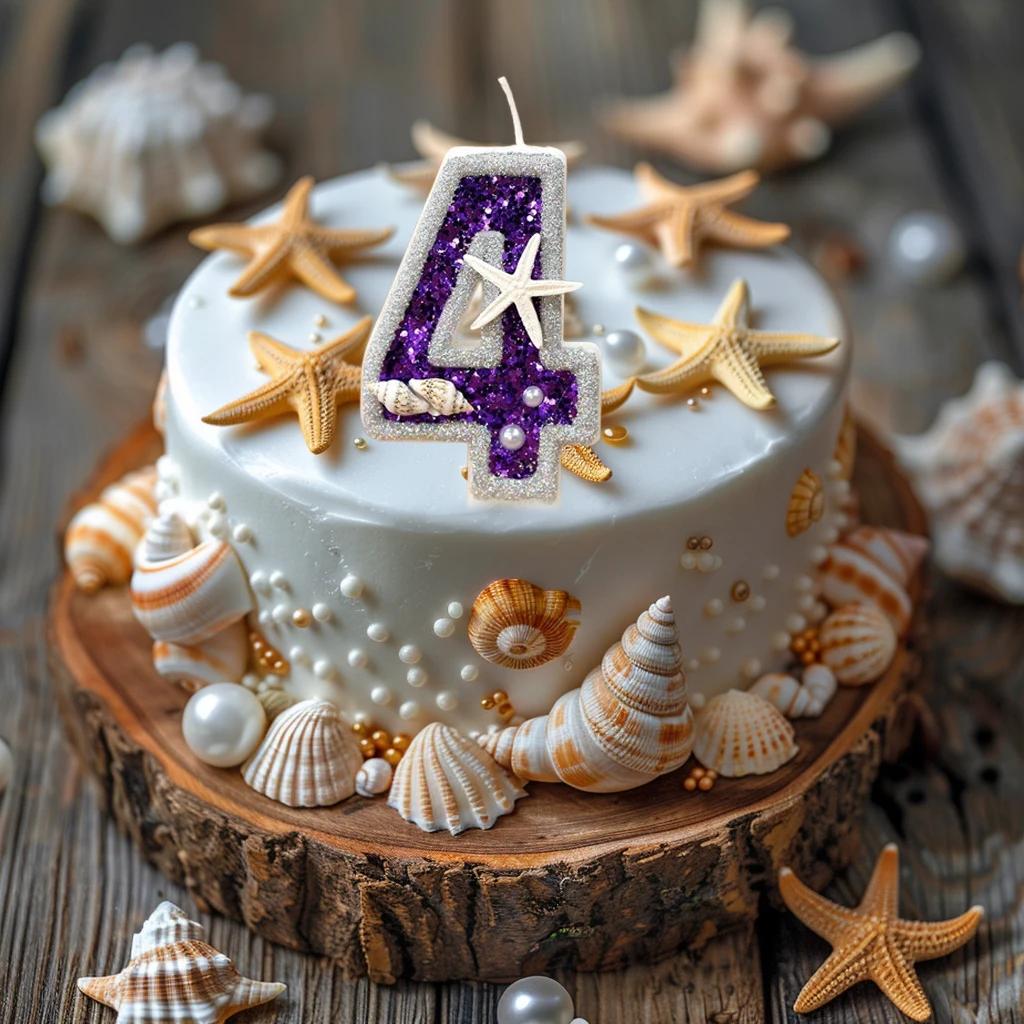 Original Birthday Number Candles Sparkling ocean Candle 2 Years for Cake Topper Decoration Purple Pure Bee Honey Candles