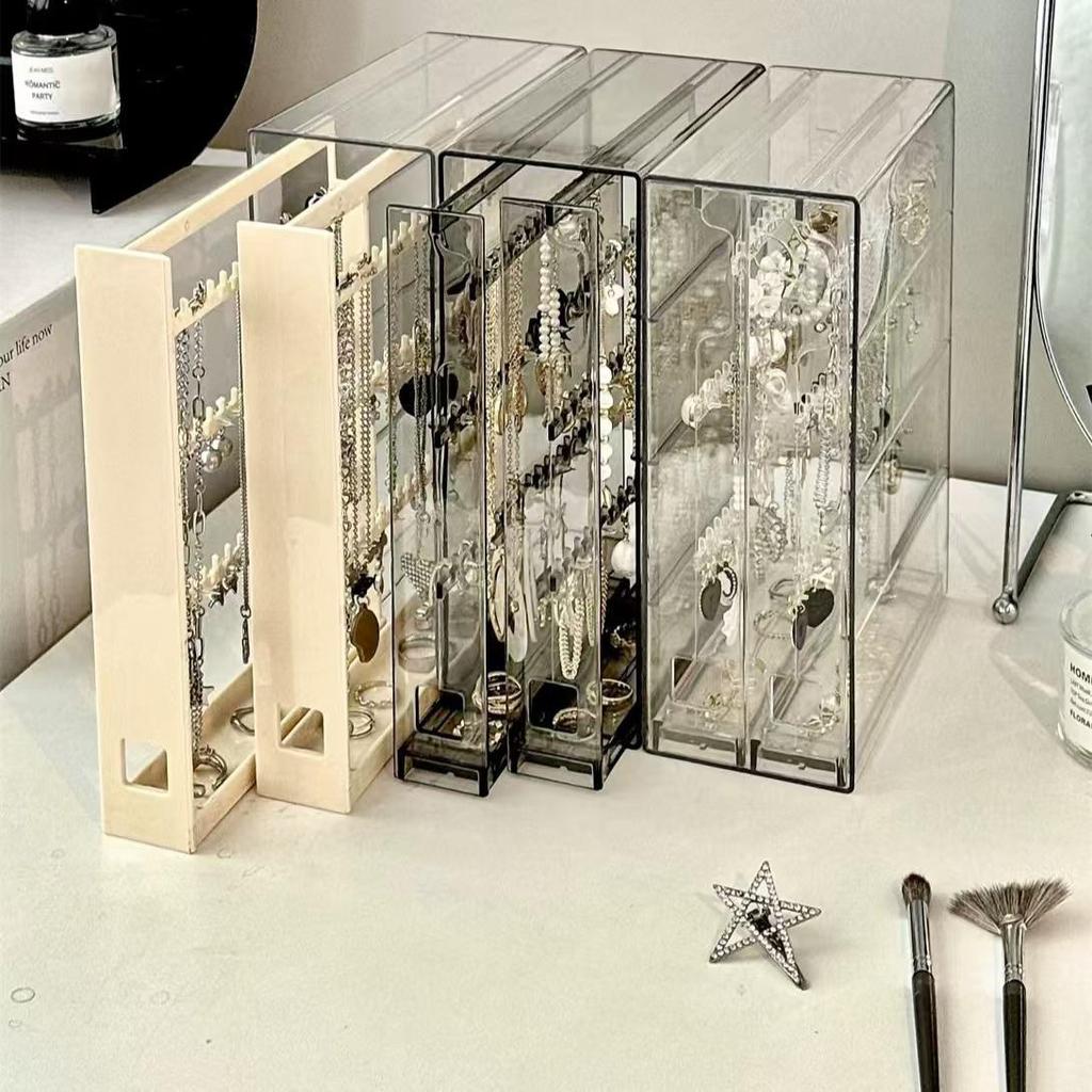 Transparent Acrylic Jewelry Storage Box: Dustproof, Anti-Oxidation Display for Earrings, Studs, Necklaces, and Bracelets.