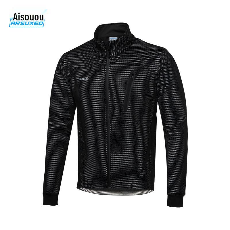 Windproof Warm Fleece Cycling Jersey - Autumn/Winter Outdoor Sports Top
