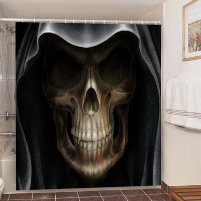 Skull Shower Curtain Waterproof Polyester Fabric Gothic Halloween Sexy Woman Love Print Shower Curtain Cortina De La Ducha