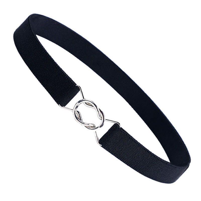 Adjustable Chic 4cm Decorative Waist Belt With Gold Round Buckle For Womens Fashion