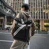 Striped Patchwork Roll-Up Backpack Men Outdoor Fitness Training Sports Bag Student School Bag