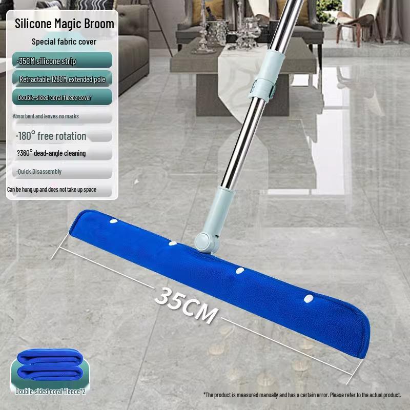 Coral Fleece Magic Mop Squeegee Replacement Cover - Broom Mop Cloth Floor Scraper Towel