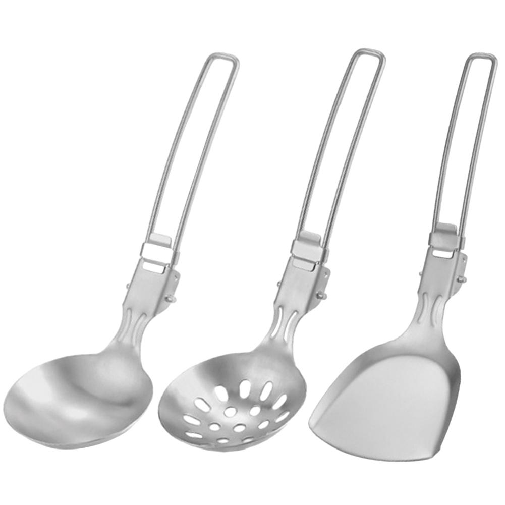 Folding Camping Cutlery Set with Spatula/Spoon Outdoor Cooking Set Camping Cookware Set Outdoor Camping Gear Cooking Accessories