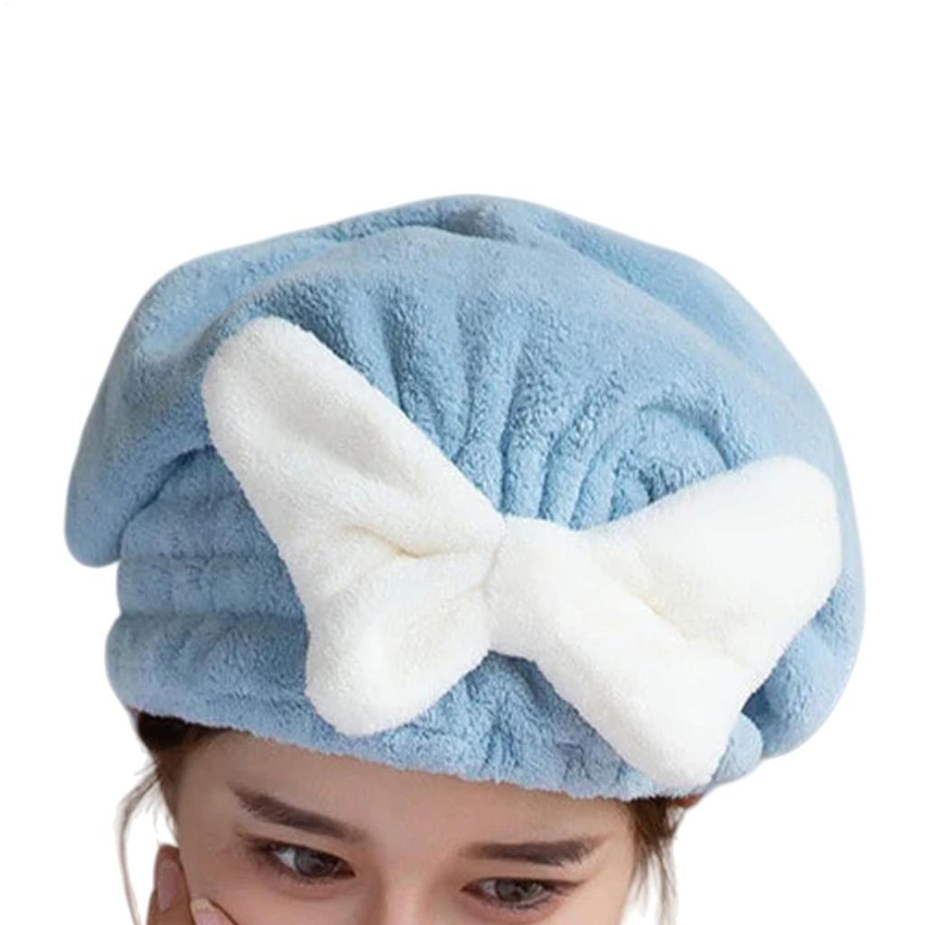 1Pc Hair Drying Towels Head Wrap with Bow-Knot Shower Cap Hair Turban HairWrap Bath Cap for Curly Long Wet Hair Drying Hair