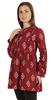 Moomaya Printed Womens Full Sleeve Tunic Mandarin Collar Fit & Flare Long