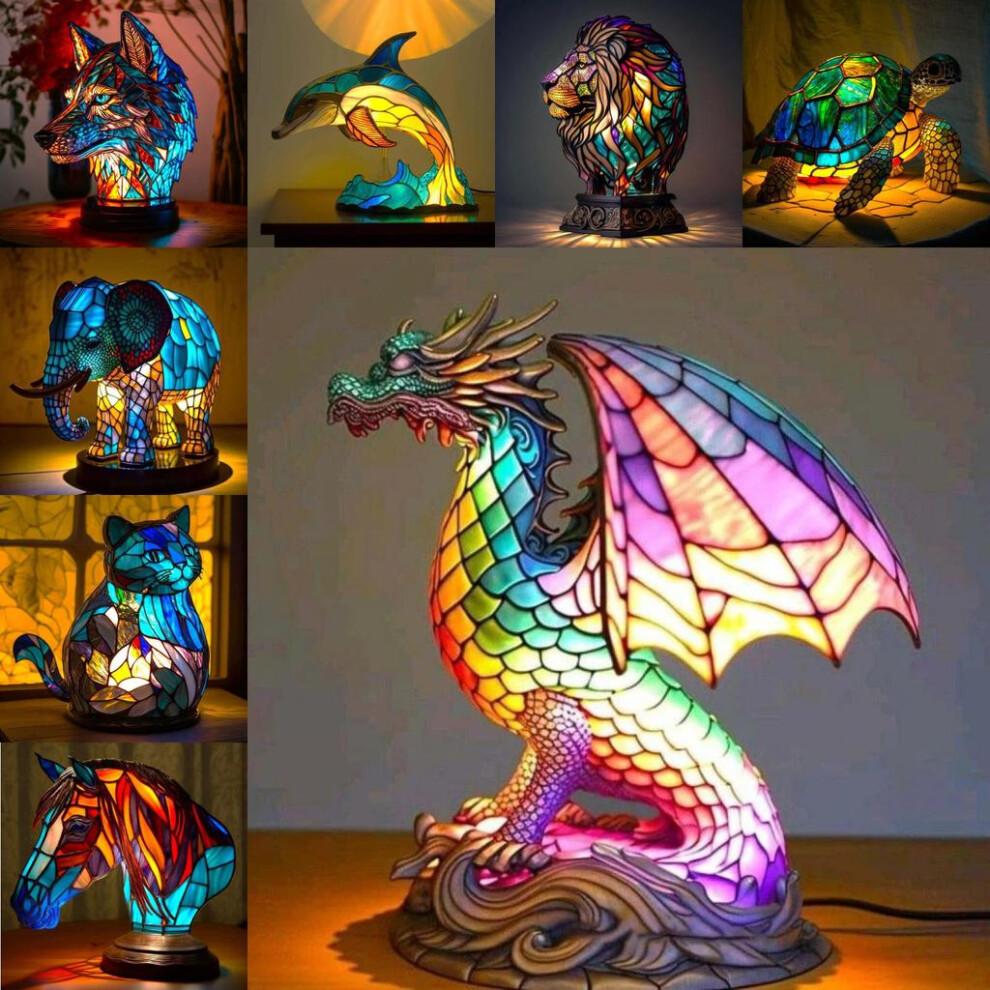 (Sea Turtle)Bebetter Flat Metal Tabletop Decoration Home Animals Table Lamp Supplies Series