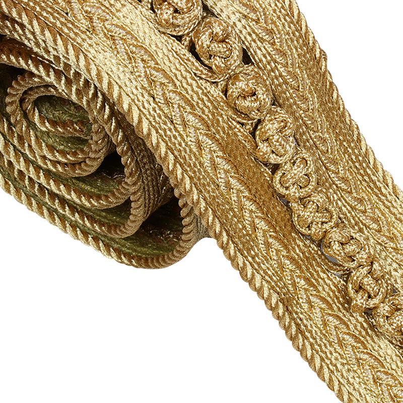 1Yard Handmade Gold Cord Patch Baroque Decorative Trim Appliques Sew on Patches for Clothing Clothes Applique