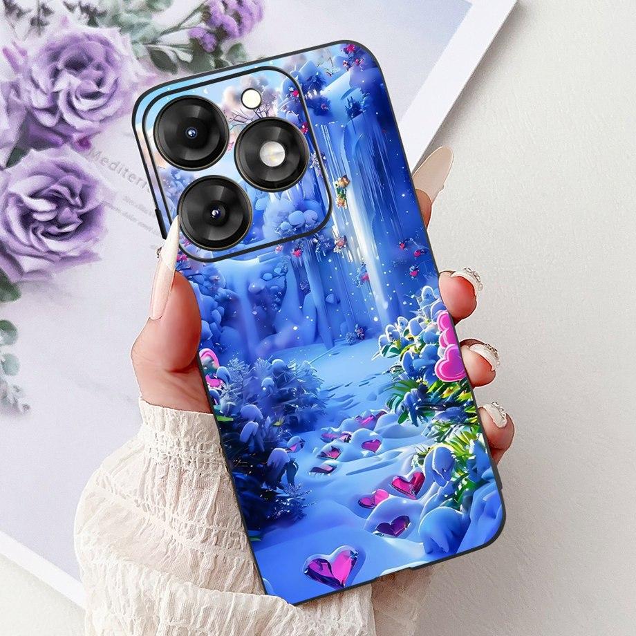 Dragon Koi Fish Landscape Phone Case For Itel A70 A60 A60s Cover Soft TPU Cartoon Bumper On Itel A27 A25 A35 A48 Shockproof Etui
