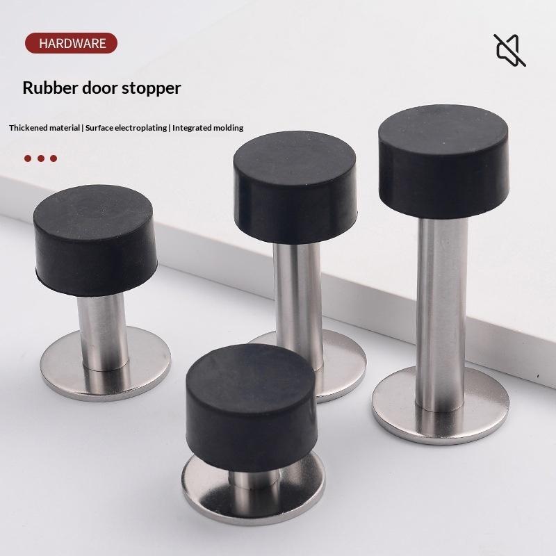 Robuster Edelstahl-Türstopper Weicher Gummipuffer Kein Bohren Rutschfester Türstopper für Schlafzimmer Büro Geschäftsräume