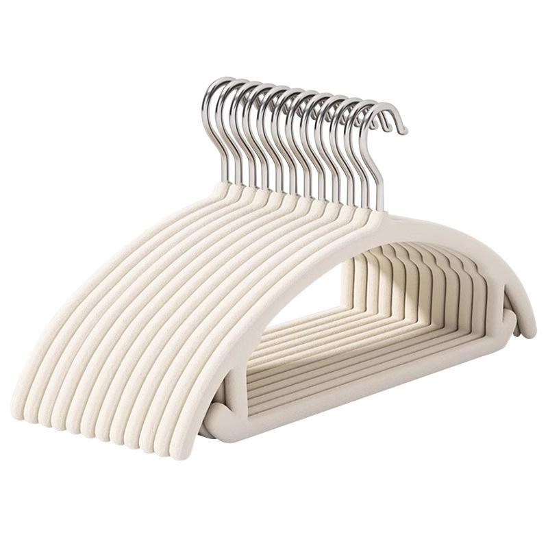 

Semi-circular Flocking Clothes Rack, Thick, Long, Wide Arc-shaped Anti-slip Hanging Clothes Without Marks, Shoulder Corner Anti-drying Rack 1pc вершковий