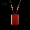 Rectangle Faux Gemstone Necklace Natural Crystal Pendant Necklace, Healing Energy Stone with Adjustable Adults Braided Rope, Polished Fake Jewelry for
