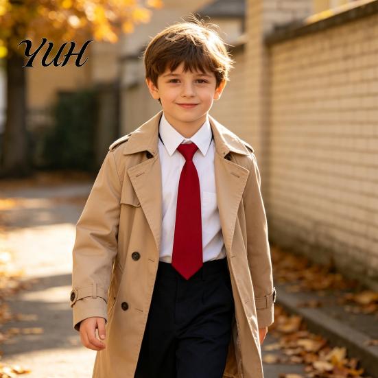 Child Dress Shirt Tie Kids Pre-tied Necktie for Boys Girls, Adjustable with Elastic Strap British Style School Uniforms Wedding And Cosplay,
