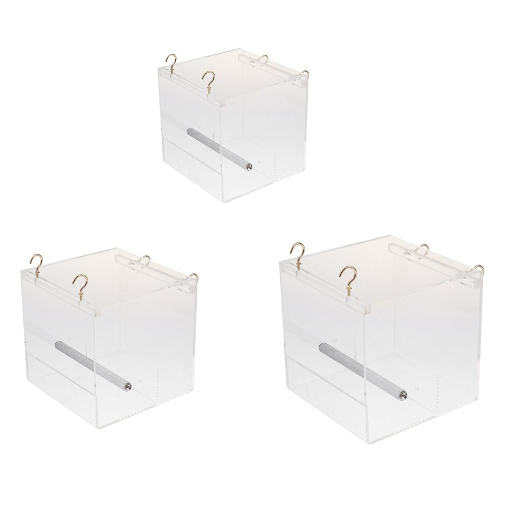 Vogel Papageien Futterautomat Acryl Transparent Futter Wasser Box Automatischer Spender für Käfigvögel Futtergeräte