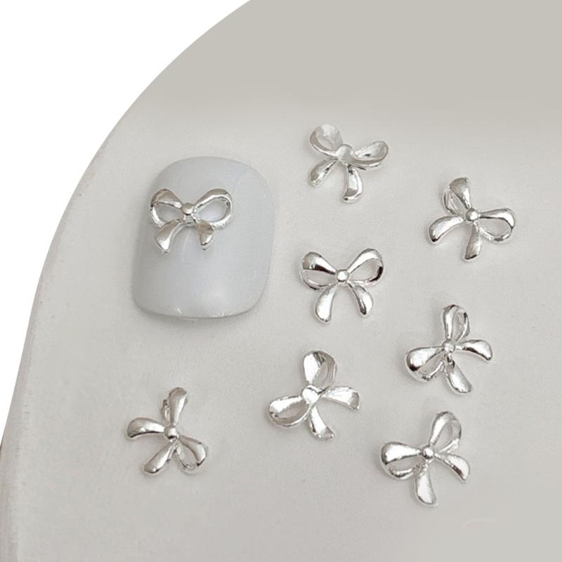 20pcs Metal Bowknot Nails Art Decoration 3D Nail Charms for Women Nails Art