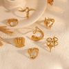 Style Geometric Stainless Steel Ring With 18k Gold Plating For Women And Men