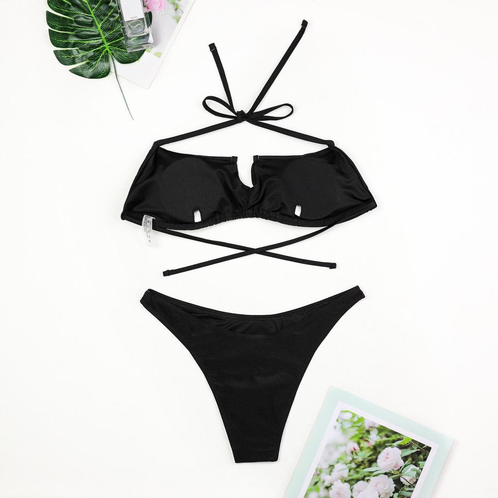 2025 Sjöstjärna Bikini Tredelad Set: Europeisk-amerikansk stil med slits midikjol