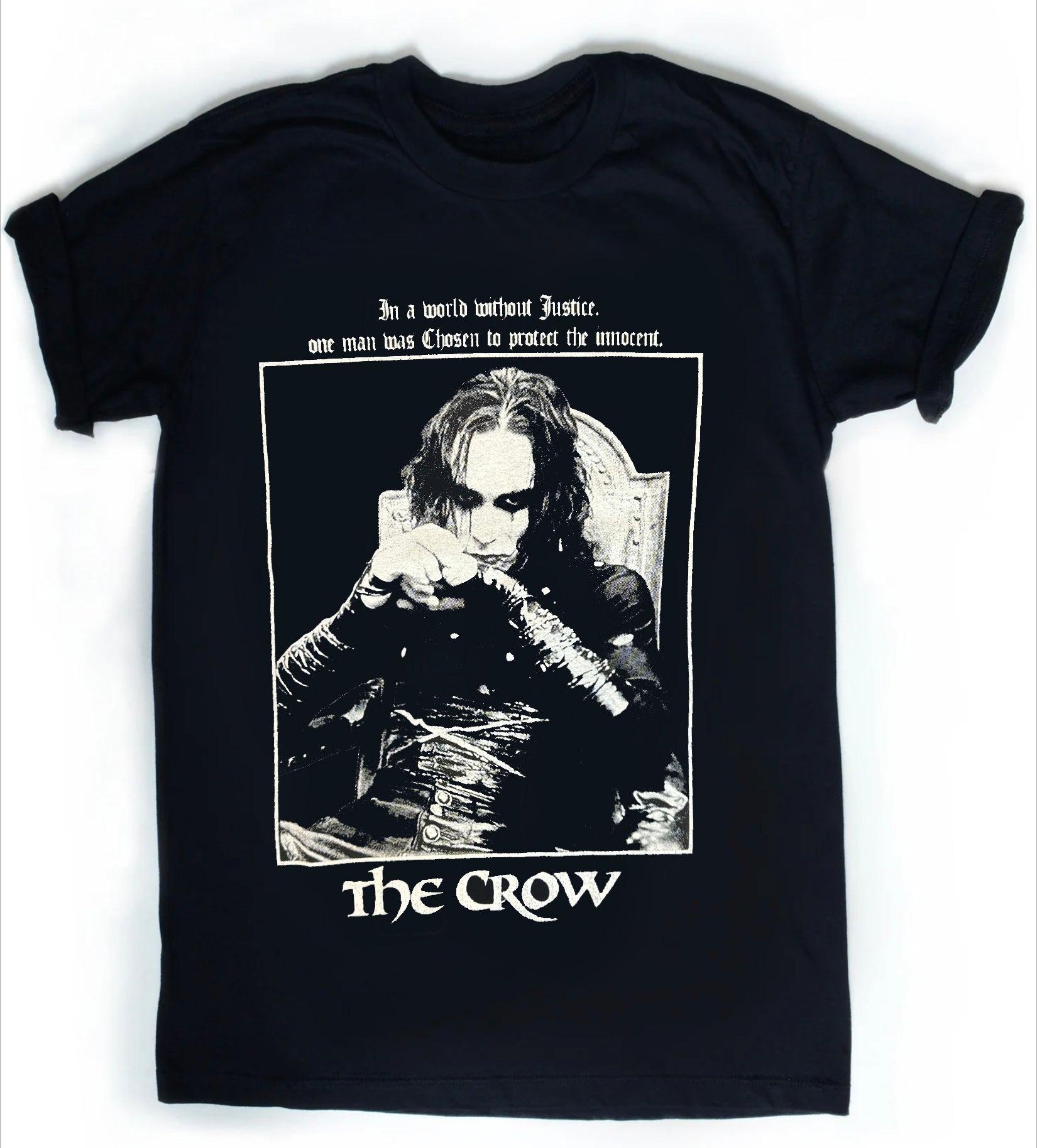 The Crow Brandon Lee Retro Gothic T Shirt Unisex  Vintage 90s Cult Classic Movie Graphic unisex Tee casual  comfortable M