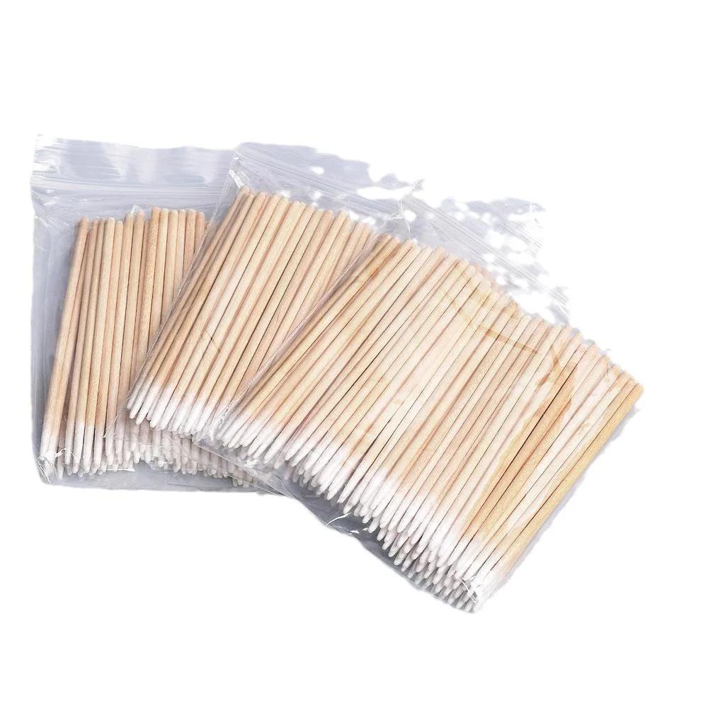 100 Stück 7cm Microblading Wattestäbchen Spitze, Holzstäbchen Applikator, Tattoo P, Make-up Kosmetik Applikator Stäbchen Nägel