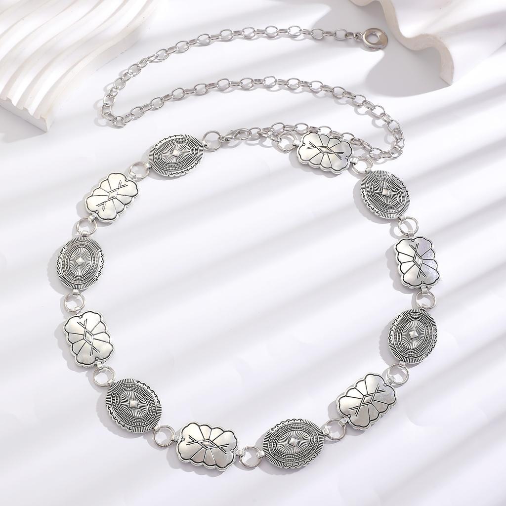 Retro Geometric Fringe Coin Waist Chain For Women Fashion Decorative Belly Dance Dress Ethnic Style Belt