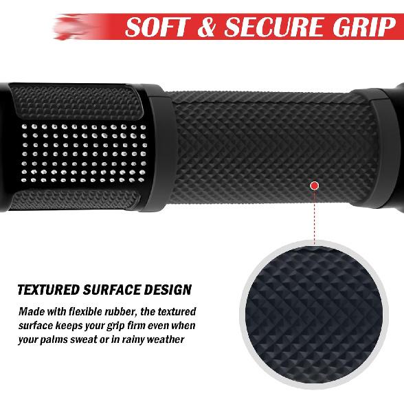 2PCS Motorcycle Grips Non-Slip,Stylish 1" & 7/8" Handlebar Grips,Aluminum Alloy & Rubber Dirt Bike Grip Motorcycle Accessories for Motorcycles